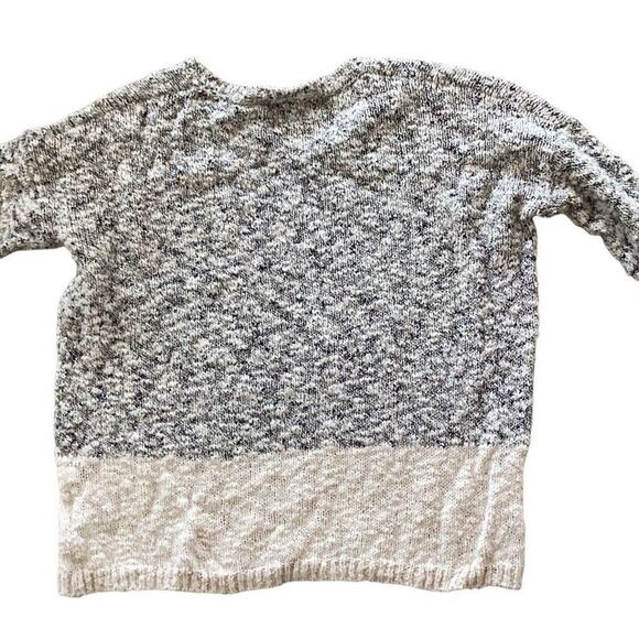 Vince Marl Color-block Sweater Cream Gray Women’s Medium Cotton Linen - Picture 3 of 9